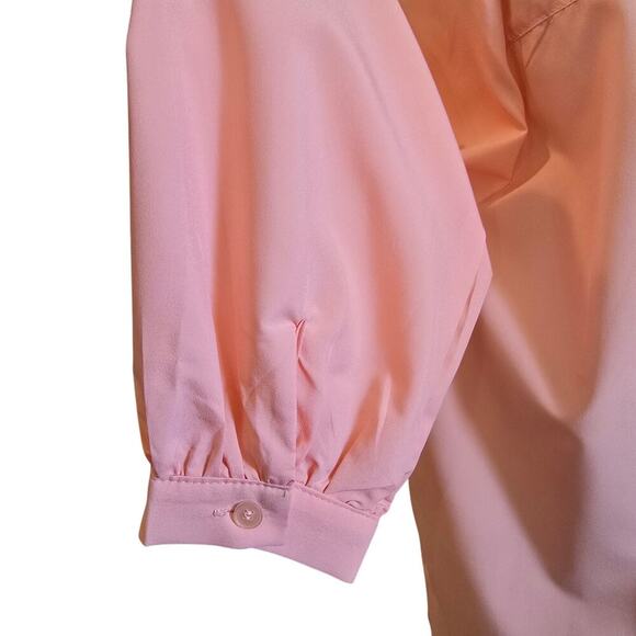 Storet NWT Women's Coral Padded Shoulder Button-up Blouse Sz S/M - Picture 5 of 8